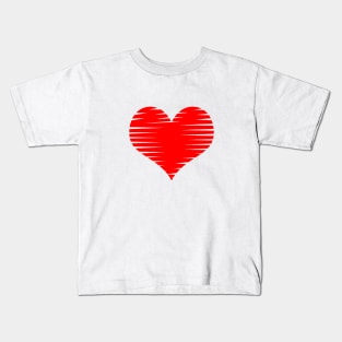 Red Hearts 01 White Kids T-Shirt